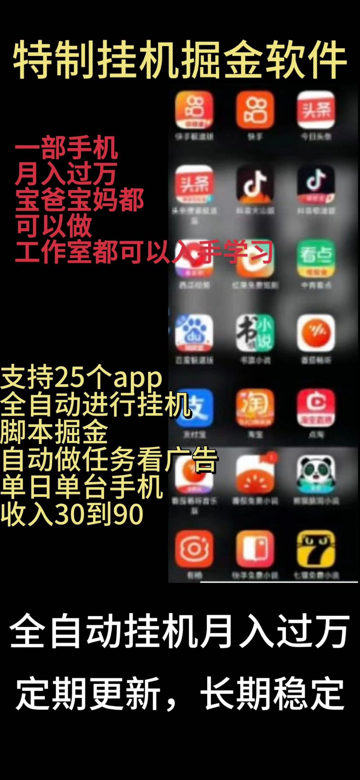 靠挂机月入过万，纯挂机适合宝爸宝妈学生党操作，24小时无脑挂机单机一… - AI 智能探索网-AI 智能探索网