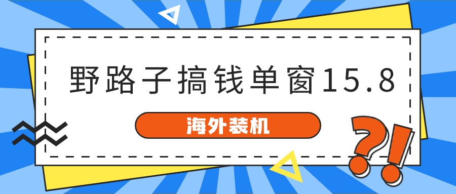 图片[1]-海外装机，野路子搞钱，单窗口15.8，已变现10000+-冒泡网