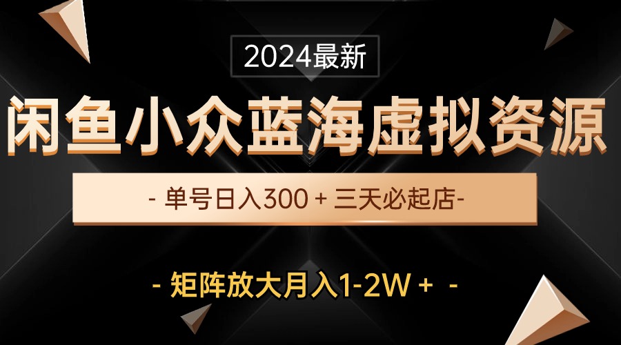 最新闲鱼小众蓝海虚拟资源，单号日入300＋，三天必起店，矩阵放大月入1-2W - AI 智能探索网-AI 智能探索网