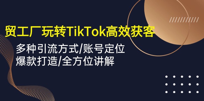 外贸工厂玩转TikTok高效获客，多种引流方式/账号定位/爆款打造/全方位讲解 - AI 智能探索网-AI 智能探索网