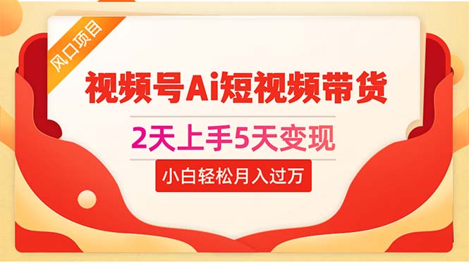 2天上手5天变现视频号Ai短视频带货0粉丝0基础小白轻松月入过万 - AI 智能探索网-AI 智能探索网