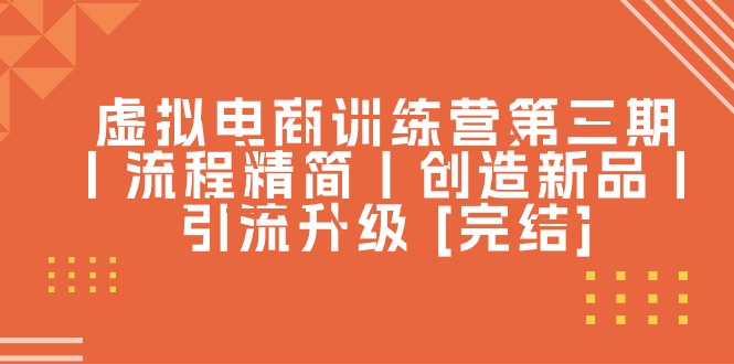 虚拟电商训练营第三期丨流程精简丨创造新品丨引流升级 - AI 智能探索网-AI 智能探索网