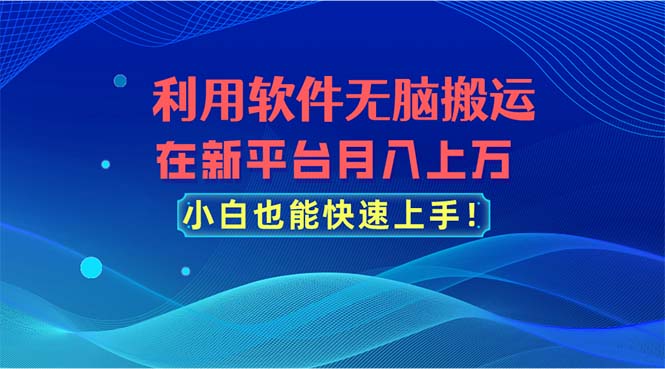 图片[1]-利用软件无脑搬运，在新平台月入上万，小白也能快速上手-冒泡网