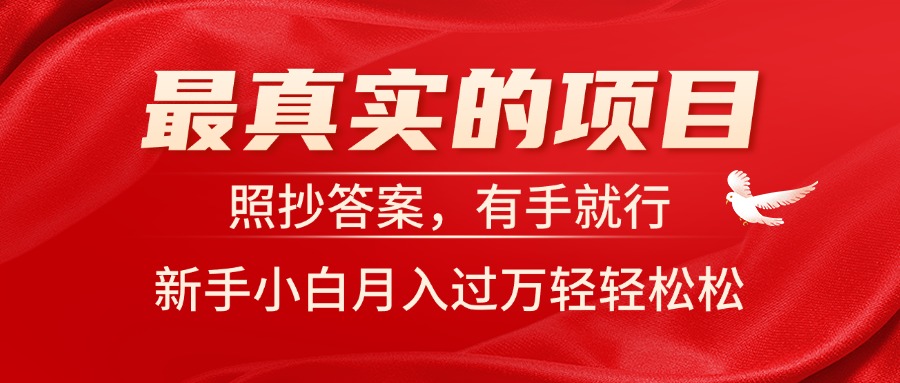 最真实的项目，照抄答案，有手就行，新手小白月入过万轻轻松松 - AI 智能探索网-AI 智能探索网