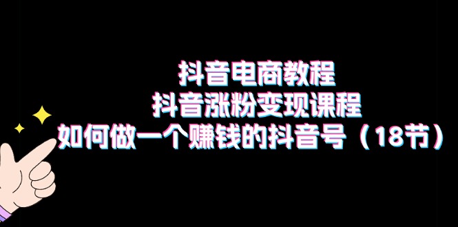 抖音电商教程：抖音涨粉变现课程：如何做一个赚钱的抖音号 - AI 智能探索网-AI 智能探索网