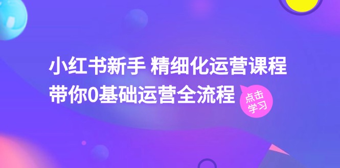 小红书新手 精细化运营课程，带你0基础运营全流程 - AI 智能探索网-AI 智能探索网