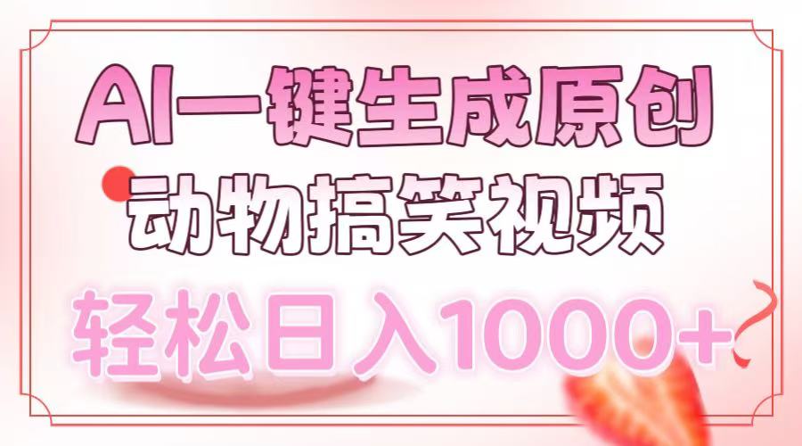 AI一键生成原创动物搞笑视频，轻松日入1000+ - AI 智能探索网-AI 智能探索网