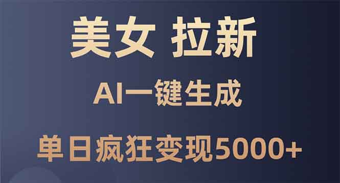 美女暴力拉新，通过AI一键生成，单日疯狂变现5000+，纯小白一学就会！ - AI 智能探索网-AI 智能探索网