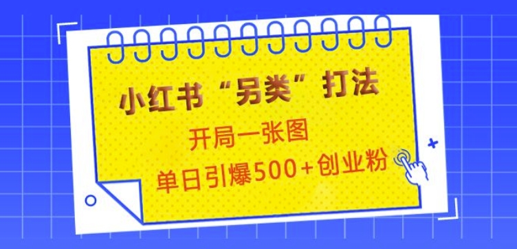 小红书“另类”打法，开局一张图，单日引爆500+精准创业粉【揭秘】 - AI 智能探索网-AI 智能探索网