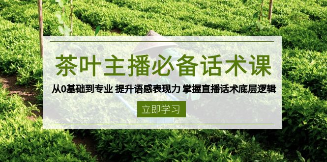 茶叶 主播必备话术课 从0基础到专业 提升语感表现力 掌握直播话术底层逻辑 - AI 智能探索网-AI 智能探索网